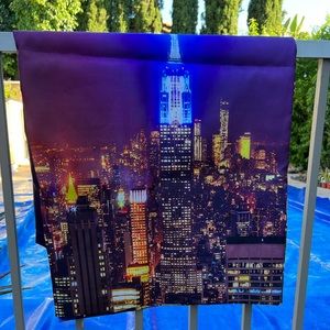 NWT 69x70 NYC Skyline Fabric Shower Curtain